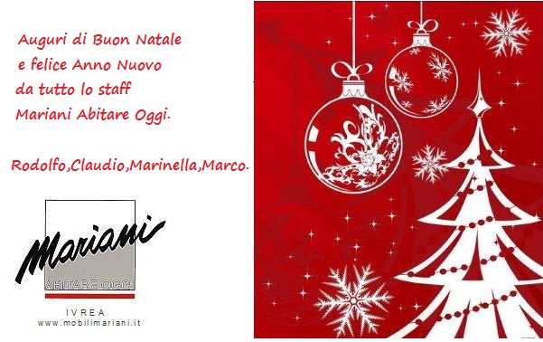 Lo Staff Augura Buon Natale.Dallo Staff Di Mariani Abitare Oggi Ivrea Tanti Auguri Di Buon Natale E Miglior Anno Nuovo Mobili Mariani