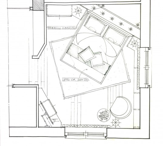 CONCEPTION CHAMBRE A COUCHER AVEC MEUBLES LEMA E LIT FLOU