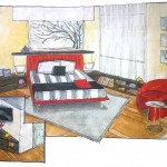 Progetto camera matrimoniale Flou Lema prospettiva