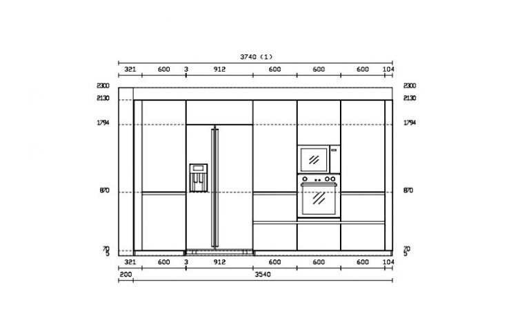 PROGETTO CUCINA ERNESTOMEDA ONE80 LAMINATO LUCIDO NERO