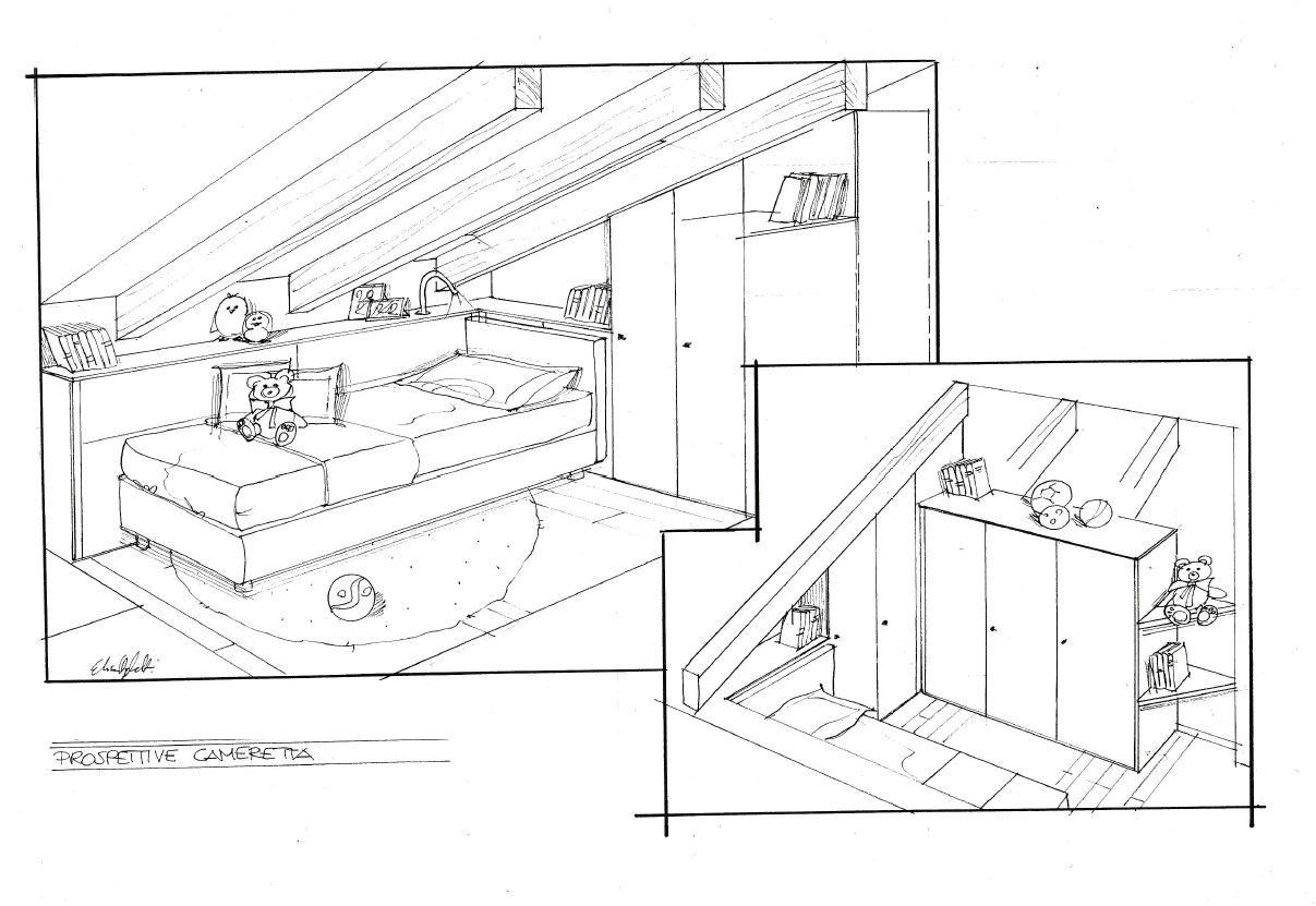 Cameretta In Mansarda Per Due Ragazzi Mobili Mariani