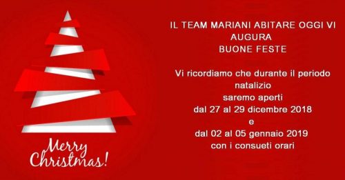 DALLO STAFF DI MARIANI ABITARE OGGI IVREA TANTI AUGURI DI BUON NATALE E MIGLIOR 2019 !