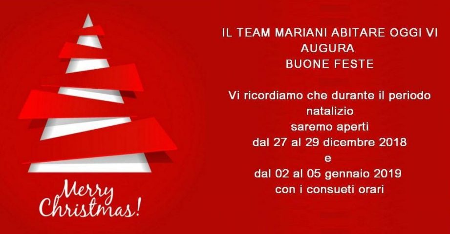 DALLO STAFF DI MARIANI ABITARE OGGI IVREA TANTI AUGURI DI BUON NATALE E MIGLIOR 2019 !