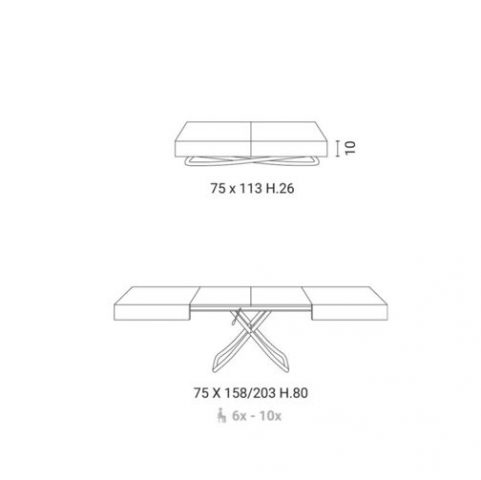 EASYLINE TAVOLO TRASFORMABILE COUPE